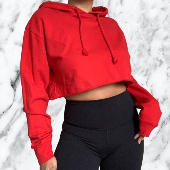 Nameless Red Cropped Hoodie - Picture 1 of 7